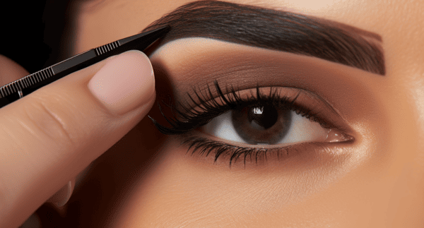 Woman getting her eyebrows microshaded