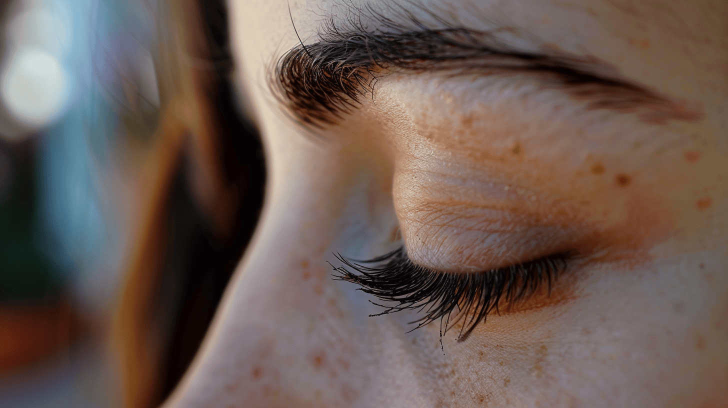 Closeup of a woman's eyelashes